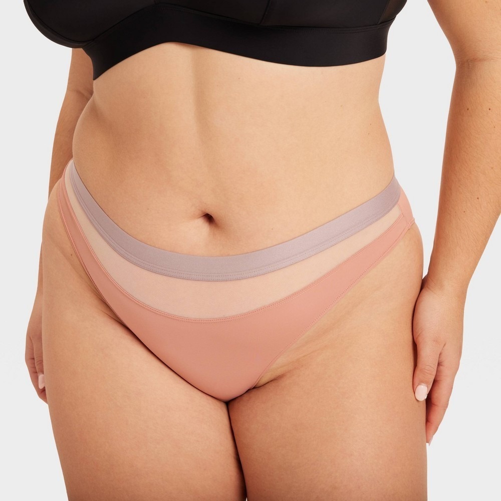 Parade Re:Play Brief Panties Mesh Panel Sugar Cookie Beige XL Athleisure